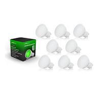 Auraglow LED Coloured GU10 Spotlight Light Bulb - Green - 8 Pack | 50W equivalent mood lighting for uplighter, downlighter and plant display, 15000 hour life, low energy
