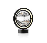 Auraglow LED Sandscape Table Touch Lamp - 3D Moving Sand Art Picture with 360° Rotation & Full Circle Dimmable Light - Adjustable Colour Temperatures - Black