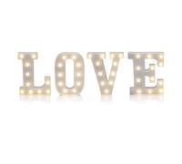 Auraglow LED Valentine's Light Sign Decorations, Lamp for Home Party Event, Night Lights, Battery Powered Letters And Numbers With Four Hour Timer (LOVE)