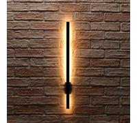 Auraglow Linear LED Wall Light 60cm Black, Warm White 3000K, 1 Pack