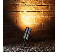 Auraglow Mains Powered Outside Stainless Steel Garden Outdoor LED GU10 Path Spike Light (Warm White)