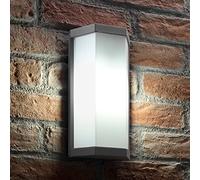 Auraglow Modern Outdoor Garden Wall Light 5W LED, Cool White | Aluminium fitting with diffuser, 40W equivalent bulb included, weather resistant, for porch and house front
