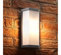 Auraglow Modern Outdoor Garden Wall Light 5W LED, Warm White | Aluminium fitting with diffuser, 40W equivalent bulb included, weather resistant, for porch and house front