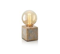 Auraglow Mysa Modern Contemporary Bronzed Effect Stone Cement Cube Bedside Desk Table Lamp/Light - Table Lamp Only