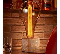 Auraglow Mysa Modern Contemporary Bronzed Effect Stone Cement Cube Bedside Desk Table Lamp/Light - with XXL LED Bulb