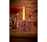 Auraglow Mysa Mosaic Effect Stone Table Desk Lamp - Soho - With Ag546