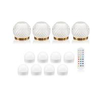 Auraglow Omniance Aurelia Rechargeable Wireless Table Lamp With Remote - 4 Lamps, 8 Light Sources, 1 Remote