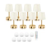 Auraglow Omniance Avalon Rechargeable Wireless Table Lamp With Remote - 8 Lamps, 8 Light Sources, 1 Remote