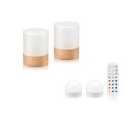 Auraglow Omniance Elara Rechargeable Table Lamps Twin Pack, 2 Light Sources