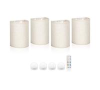 Auraglow Rechargeable Wireless Wall Light with Remote - Battery-Powered, Dimmable, Colour-Changing Cordless Lamp for Bedrooms, Hallways & Home Interiors (4 Lamps, 4 Light Sources, 1 Remote)