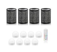 Auraglow Omniance Seraphine Rechargeable Wireless Table Lamp With Remote - Black - 4 Lamps, 8 Light Sources, 1 Remote