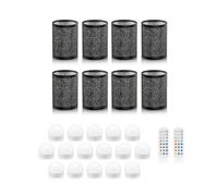 Auraglow Omniance Seraphine Rechargeable Wireless Table Lamp With Remote - Black - 8 Lamps, 16 Light Sources, 2 Remotes