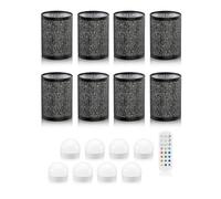 Auraglow Omniance Seraphine Rechargeable Wireless Table Lamp With Remote - Black - 8 Lamps, 8 Light Sources, 1 Remote