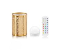 Auraglow Rechargeable Wireless LED Table Lamp with Remote - Battery-Powered, Dimmable, Colour-Changing, Cordless for Restaurants, Bars & Homes (Brass, 1 Lamp, 1 Light Source, 1 Remote)