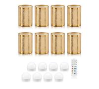 Auraglow Omniance Seraphine Rechargeable Wireless Table Lamp With Remote - Brass - 8 Lamps, 8 Light Sources, 1 Remote