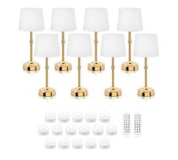 Auraglow Omniance Siena Rechargeable Wireless LED Table Lamp with Remote - Battery-Powered, Dimmable, Colour-Changing Cordless for Restaurants, Hotels & Homes (8 Lamps, 16 Light Sources, 2 Remotes)