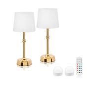 Auraglow Omniance Siena Rechargeable Wireless Table Lamp With Remote - 2 Lamps, 2 Light Sources, 1 Remote