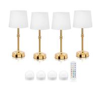Auraglow Omniance Siena Rechargeable Wireless Table Lamp With Remote - 4 Lamps, 4 Light Sources, 1 Remote
