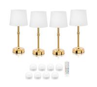 Auraglow Omniance Siena Rechargeable Wireless Table Lamp With Remote - 4 Lamps, 8 Light Sources, 1 Remote