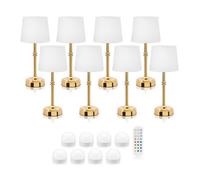 Auraglow Omniance Siena Rechargeable Wireless Table Lamp With Remote - 8 Lamps, 8 Light Sources, 1 Remote