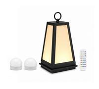 Auraglow Omniance Tuscari Rechargeable Wireless Outdoor Lantern With Remote - 1 Lamp, 2 Light Sources, 1 Remote