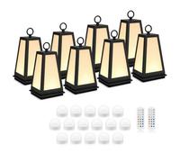 Auraglow Omniance Tuscari Rechargeable Wireless Outdoor Lantern With Remote - 8 Lamps, 16 Light Sources, 2 Remotes