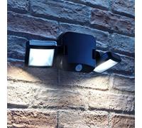 Auraglow Outdoor Wireless Battery Operated LED Motion Activated PIR Sensor Spotlight Twin Security Light