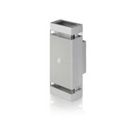 Auraglow PIR Double Up and Down Security Wall Light Silver, No Bulbs | Motion sensor lamp, 8m range, manual override, takes GU10, IP44 weather resistant, for porch, garage and driveway