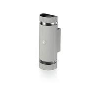 Auraglow PIR Double Up and Down Wall Light Silver, Fitting Only