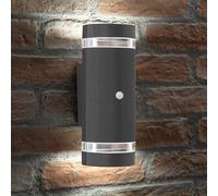 Auraglow PIR Motion Sensor Double Up & Down Outdoor Wall Security Light (Anthracite, Cool White)