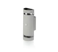 Auraglow PIR Motion Sensor Double Up & Down Outdoor Wall Security Light - Silver - Fitting Only