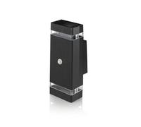 Auraglow Pir Motion Sensor Double Up & Down Wall Light - Kingstone - Fitting Only - Black