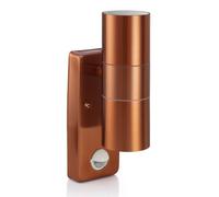 Auraglow Pir Motion Sensor Stainless Steel Up & Down Outdoor Wall Security Light - Warminster - Copper - Fitting Only