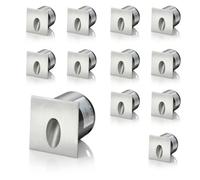 Auraglow Recessed Inset Integrated LED Wall Marker Light 3000K Warm White Indoor/Outdoor Use - Brushed Steel - Square - 12 Pack