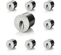 Auraglow Recessed Inset Integrated LED Wall Marker Light 3000K Warm White Indoor/Outdoor Use - Brushed Steel - Round - 8 Pack