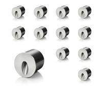 Auraglow Recessed Inset Integrated LED Wall Marker Light 3000K Warm White Indoor/Outdoor Use - Brushed Steel - Round - 12 Pack