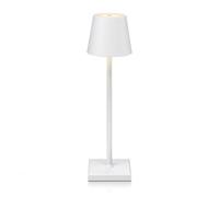 Auraglow Rechargeable Cordless Led Colour Changing Table Lamp - Mayfair - White