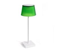 Auraglow Rechargeable Cordless LED Table Lamp, Indoor & Outdoor Battery Operated Lamp, for Home, Desk, Dining, Living Room, Bedroom & Garden Party (White/Green, 1 Pack)