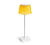 Auraglow Rechargeable Cordless LED Table Lamp, Indoor & Outdoor Battery Operated Lamp, for Home, Desk, Dining, Living Room, Bedroom & Garden Party (White/Yellow, 1 Pack)