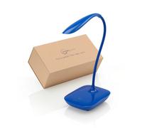 Auraglow Rechargeable Flexi-Neck Dimmable Led Desk Touch Lamp - Blue
