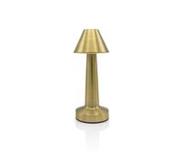 Auraglow Rechargeable Table Lamp Boston, Cordless Touch Dimmable, 1 Pack | Battery operated white LED, brushed brass style, USB C fast charge, for bedside, lounge, hotel and restaurant
