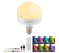 Auraglow Rechargeable Wireless LED Light Bulb with Remote - Battery-Powered, Dimmable, Colour-Changing, E14 Adaptor