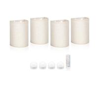 Auraglow Rechargeable Wireless Wall Light with Remote - Battery-Powered, Dimmable, Colour-Changing Cordless Lamp for Bedrooms, Hallways & Home Interiors (4 Lamps, 4 Light Sources, 1 Remote)