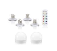 Auraglow Set of Two Rechargeable Light Bulbs with Remote Control
