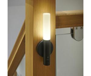 Auraglow Smart LED Sensor Wall Light - Portable - Rechargeable Night Light - Indoor Use - Magnetic Base (1 Pack, Black Metal)