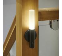 Auraglow Smart LED Sensor Wall Light - Portable - Rechargeable Night Light - Indoor Use - Magnetic Base (4 Pack, Black Metal)