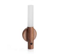 Auraglow Smart LED Sensor Wall Light - Portable - Rechargeable Night Light - Indoor Use - Magnetic Base (1 Pack, Walnut Wood)
