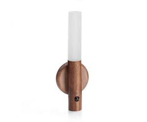 Auraglow Smart Led Sensor Wall Light With Magnetic Base - Walnut Wood
