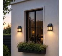 Auraglow Solar Filament Security Light 4 Pack, PIR Wall Sconce