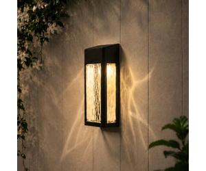 Auraglow Solar Glass Wall Lights 4 Pack, Colour Changing RGB White